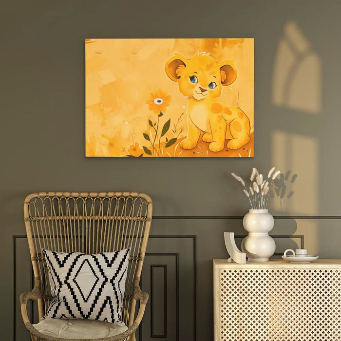 Charming Lion Cub - Large Canvas Print