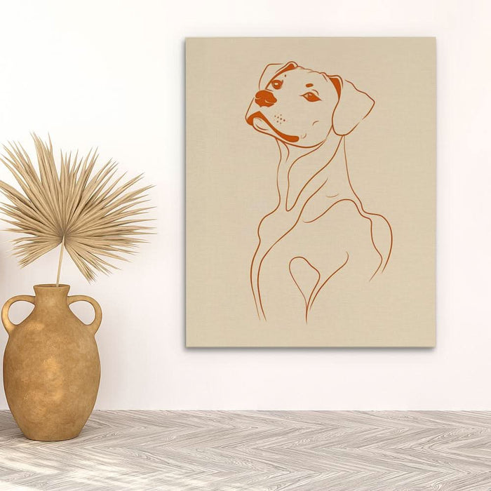 Charming Pup - Beige Dog Canvas Print