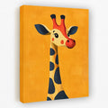 Cheerful Cartoon Giraffe - Animals Canvas Wall Art