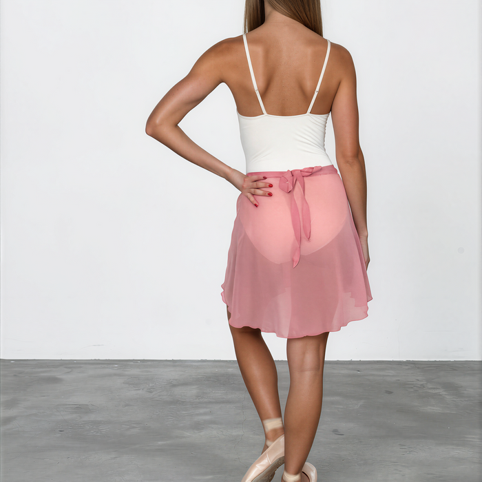 Chiffon Ballet Wrap Skirt - Womens Classical Dusty Rose Pink Skirt