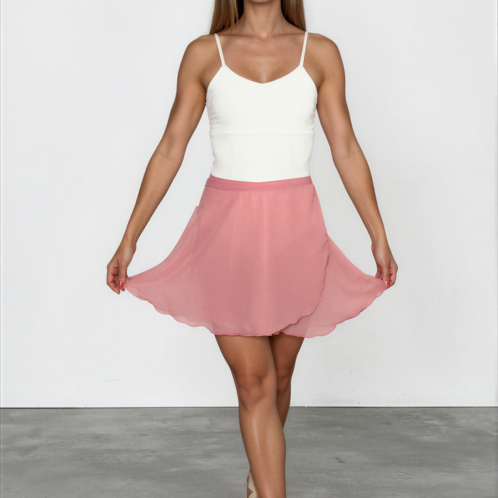 Chiffon Ballet Wrap Skirt - Womens Classical Dusty Rose Pink Skirt