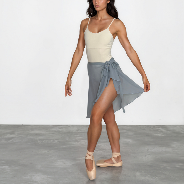 Chiffon Ballet Wrap Skirt - Womens Contemporary Glacier Blue Skirt