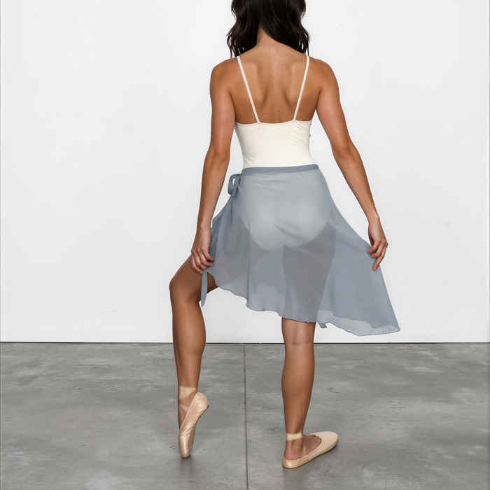 Chiffon Ballet Wrap Skirt - Womens Contemporary Glacier Blue Skirt