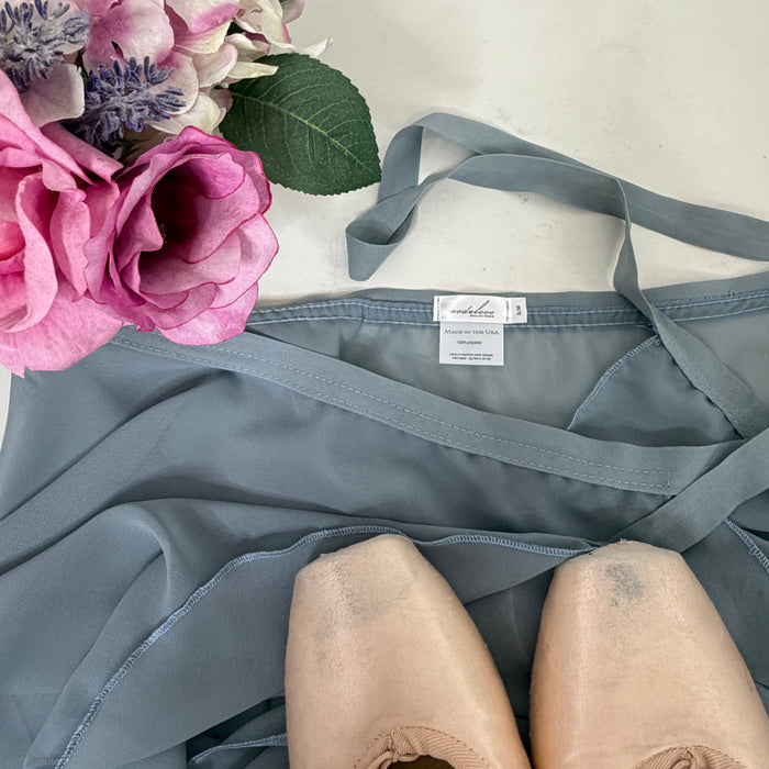 Chiffon Ballet Wrap Skirt - Womens Contemporary Glacier Blue Skirt