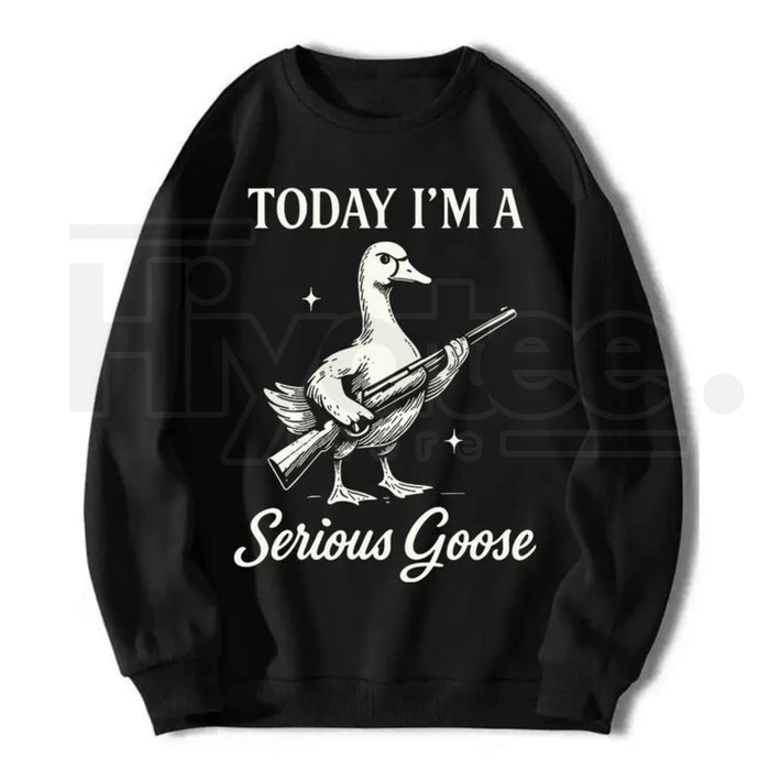 "Choose Violence" Serious Goose – Quirky Animal Art Funny Slogan Graphic