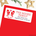 Christmas Mittens with Heart Address Labels