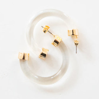 Clear Mini Hoop Earrings