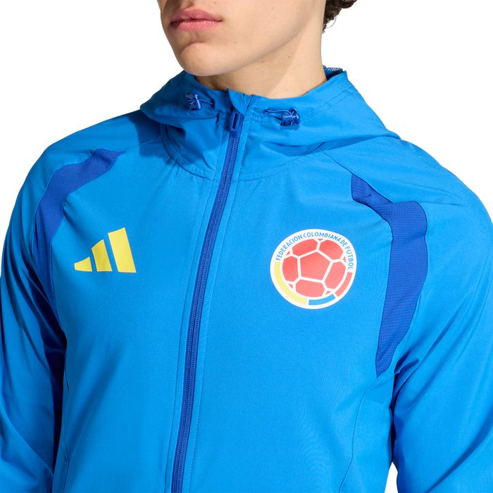 adidas Colombia Tiro Travel Full Zip Windbreaker | Bright Royal Blue | Men's