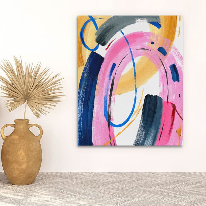 Colorful Circles - Abstract Wall Art in Black Frame