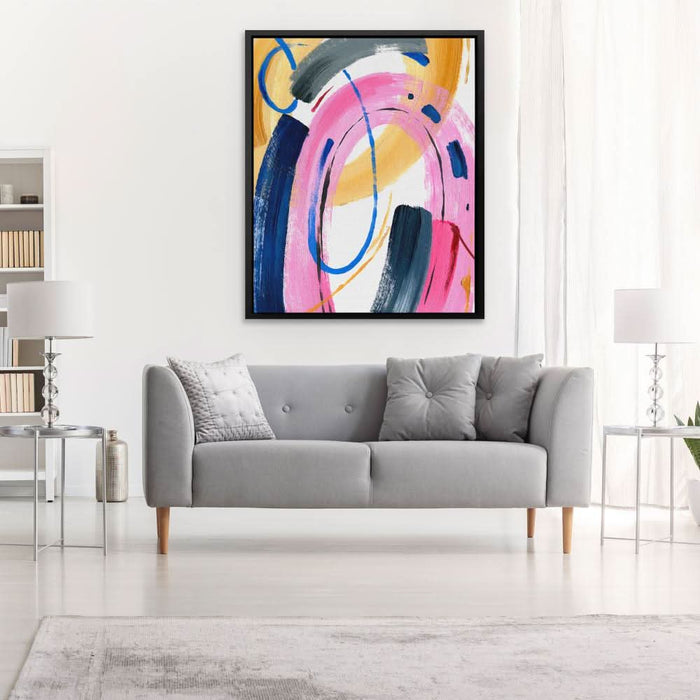 Colorful Circles - Gold Canvas Print