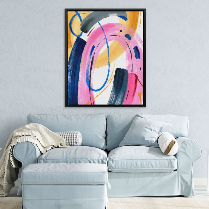 Colorful Circles - Modern Pink Canvas Wall Art