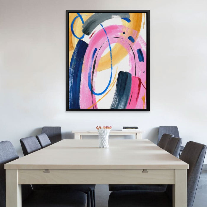 Colorful Circles - Gold Wall Art for Living Room