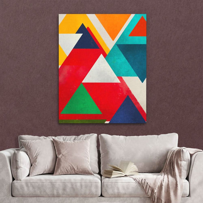 Colorful Triangles - Colorful Wall Art for Living Room