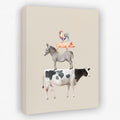 Cow Donkey Pig Chicken - Chicken Canvas Wall Art