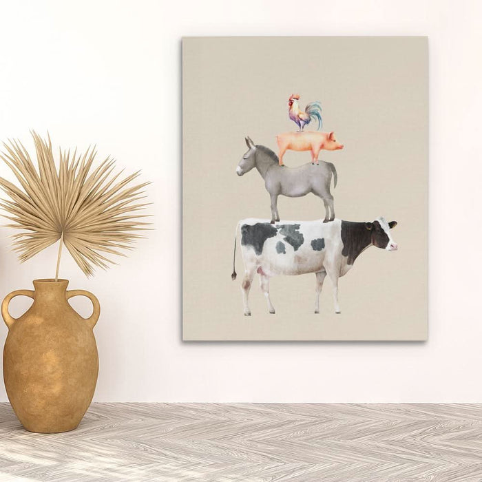 Cow Donkey Pig Chicken - Chicken Art
