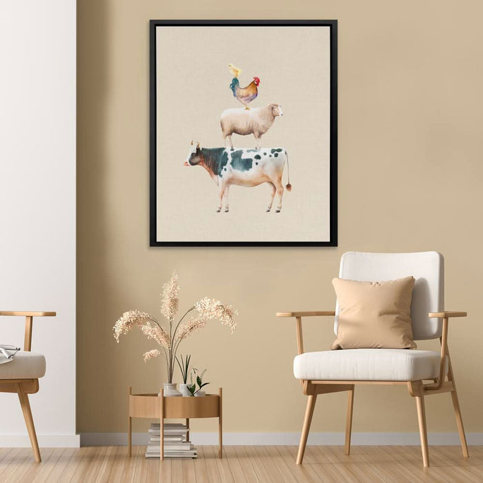 Cow Sheep and Chicken - Wall Art for Nursery