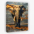 Cracked Elephant - Animals Canvas Wall Art