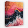 Crashing Pink Waves - Coastal Canvas Wall Art
