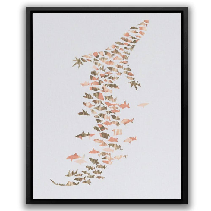Crocodile in Ocean Forms - Large Abstract Canvas Print