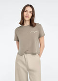 Cropped Signature Chest Logo-Soft Taupe