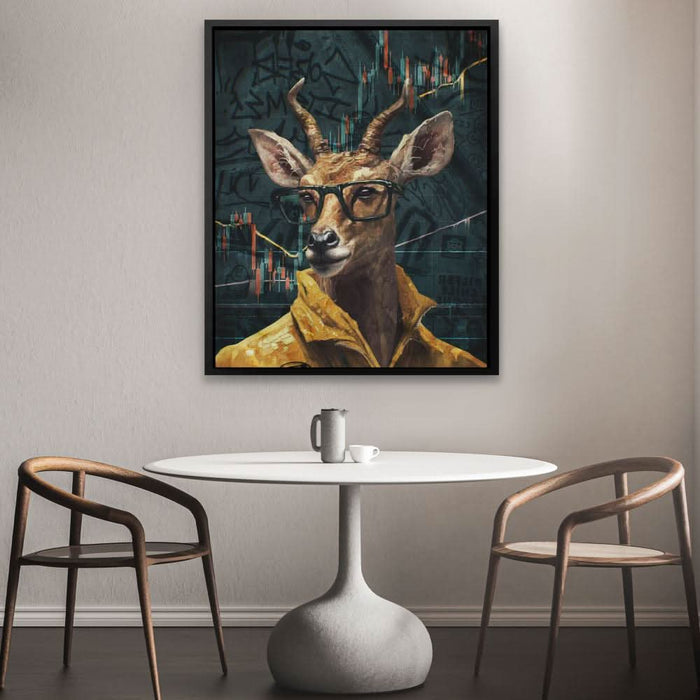 Crypto Antelope - Modern Wall Art in Black Frame