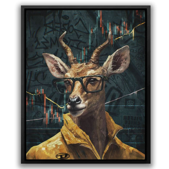 Crypto Antelope - Deer Wall Art in Black Frame