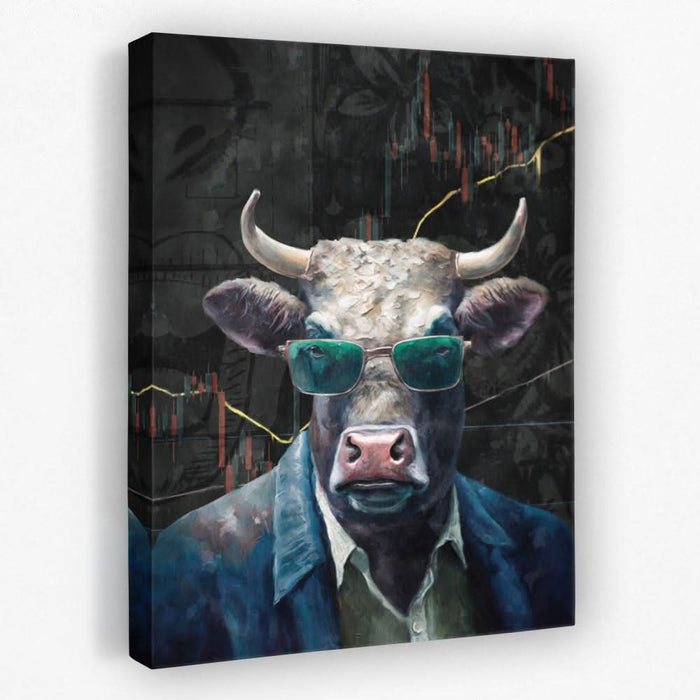 Crypto Bull - Bull Canvas Wall Art