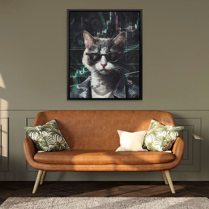 Crypto Cat - Large Modern Canvas Print