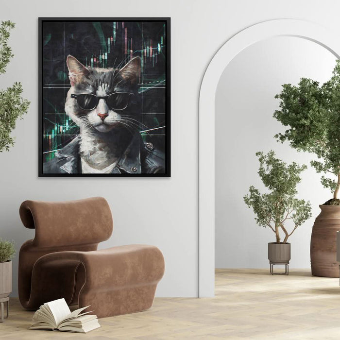 Crypto Cat - Wall Art for Living Room