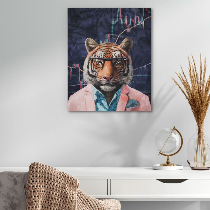 Crypto Tiger - Crypto Wall Art in Black Frame