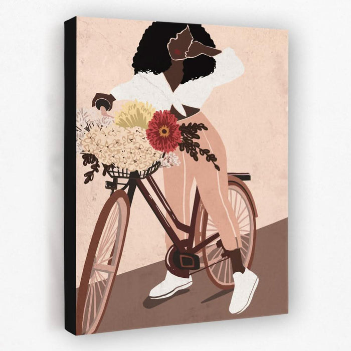 Cyclist Abstract - Bicycle Canvas Wall Art
