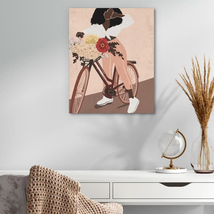 Cyclist Abstract - Bicycle Art for Living Room