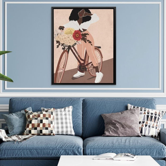 Cyclist Abstract - Large Bohemian Canvas Print