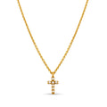 Dainty Pearl Cross Necklace