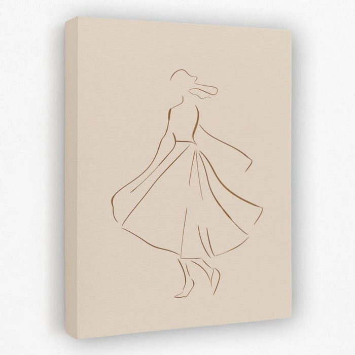 Dancing Figure - Line Art Canvas Wall Art