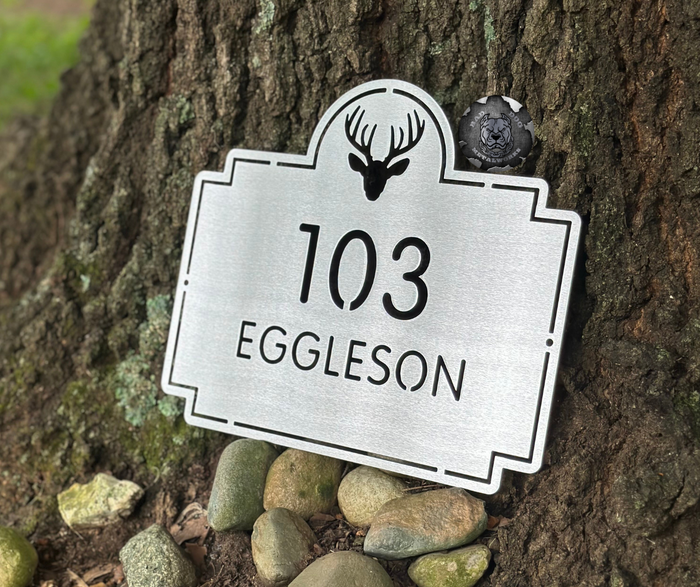 Deer Address Plaque