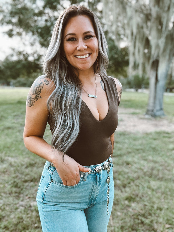 Devan's Deep V Tank Top Bodysuit