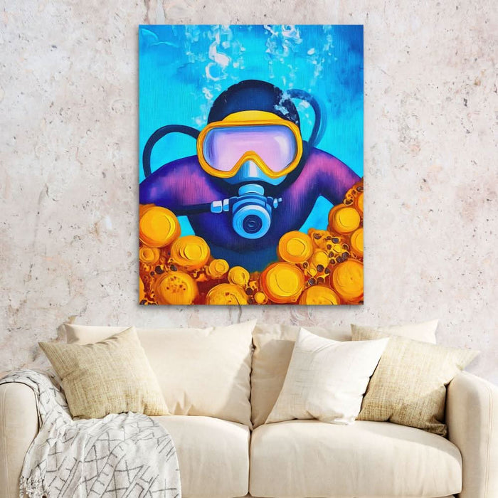 Dive into the Blue - Coastal Art for Bathroom