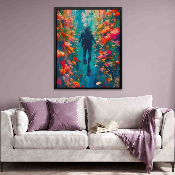 Diving in Life - Maximalist Colorful Canvas Wall Art
