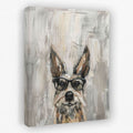 Dog With Glasses - Dog Canvas Wall Art