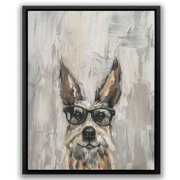 Dog With Glasses - Dog Art for Living Room