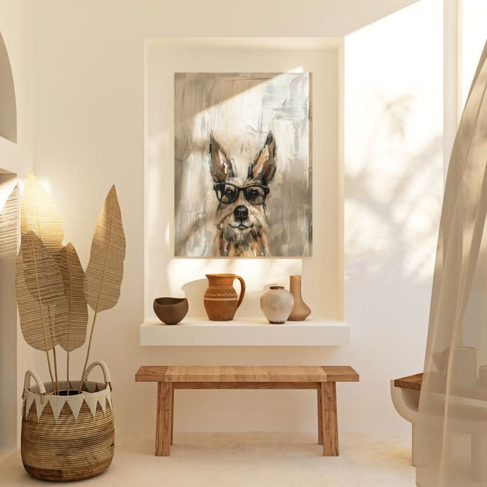 Dog With Glasses - Canvas Wall Art
