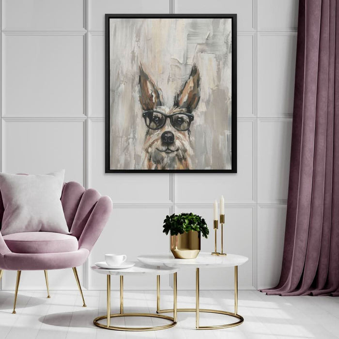 Dog With Glasses - Wall Art for Living Room