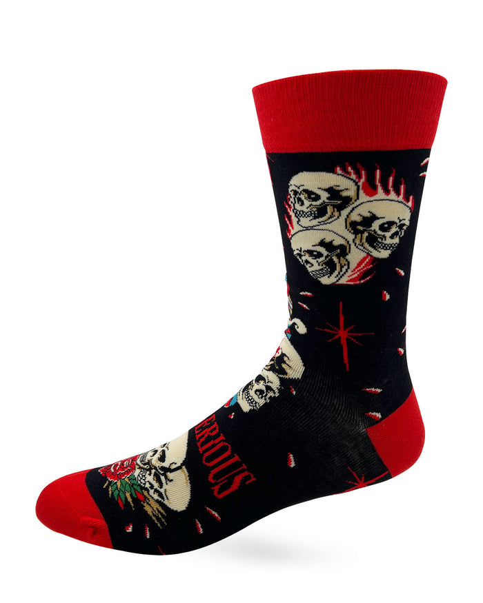 Men's Novelty Crew Socks featuring Skulls