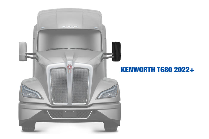 Door Mirror Cover Black Driver 2022+ Kenworth T680 New Gen