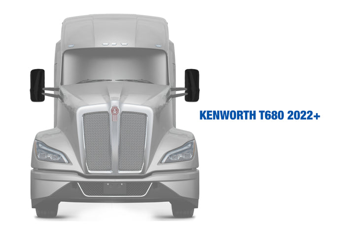 Door Mirror Covers Black Set 2022+ Kenworth T680 New Gen