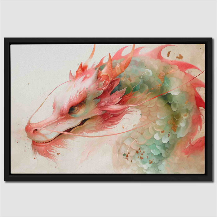 Dragon Whiskers - Pink Chinese Canvas Print