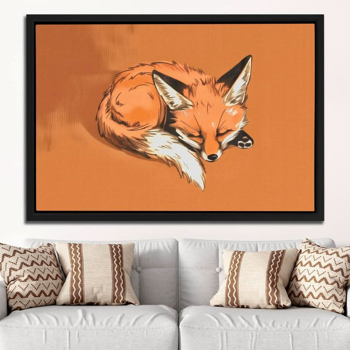 Drowsy Fox - Brown Autumn Canvas Print