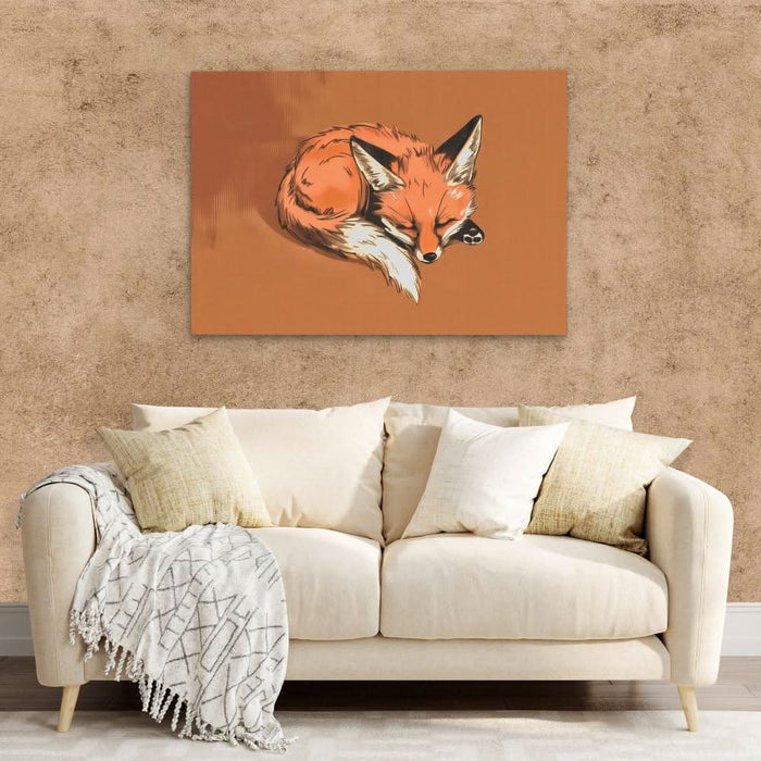 Drowsy Fox - Large Canvas Print