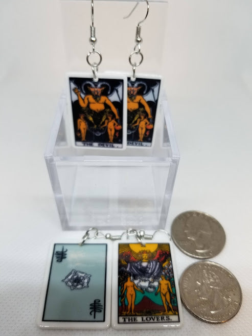 Earrings: Tarot Card Earrings Miniature and Cute